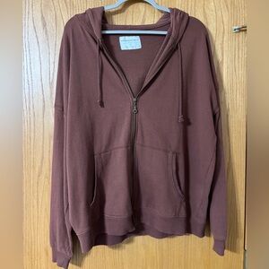 Aeropostale Maroon Zip-Up Hoodie
